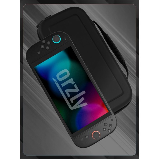 Orzly Carry Case for Nintendo Switch 2 (2025) Hard Shell Travel Case with Screen Padding, Game Cards and microSD Slots with Zipped and Open Pockets for Accessories - Gift Box Edition 